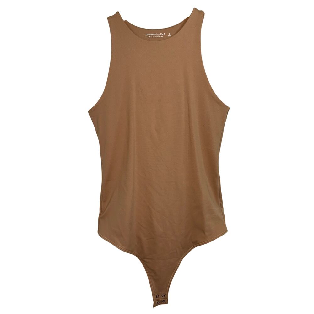 Abercrombie & Fitch Soft AF Tan Brown Sleeveless Shapewear Bodysuit Women Size S